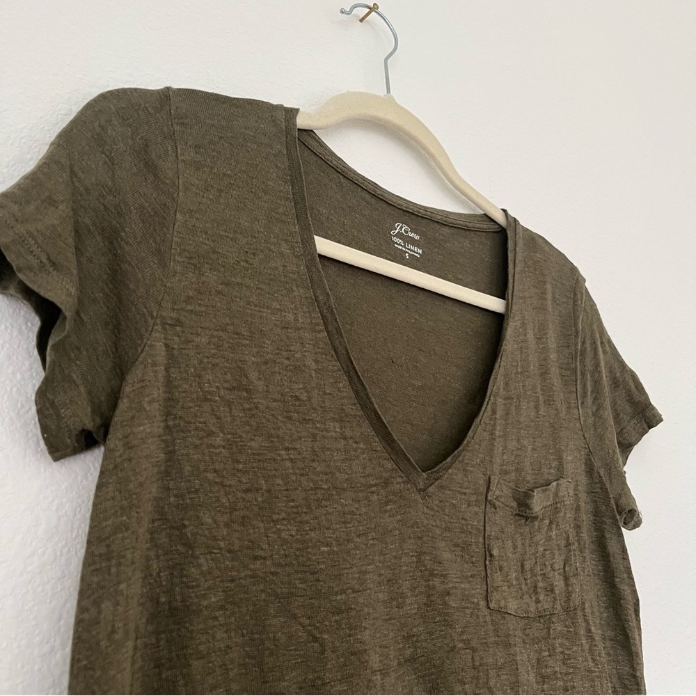 Jcrew linen v-neck tee - Picture 3 of 6